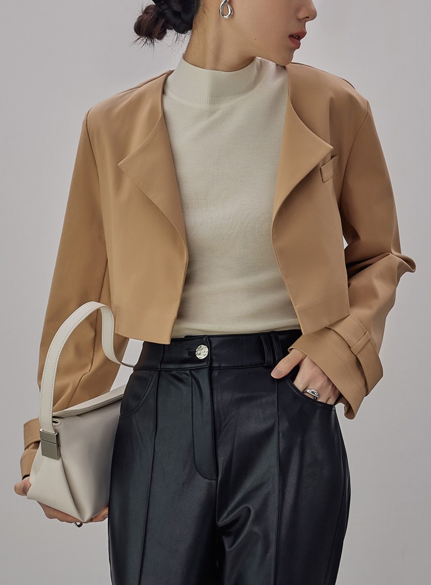 率性短版風衣外套